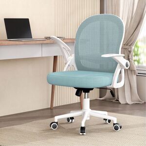 Rattantree Mid-Back Mesh Chair Ergonomic Desk Chair with Flip-up Armrests & Lumbar Support in Blue Blue Rattantree Mid-Back Mesh Chair Ergonomic Desk Chair with Flip-up Armrests & Lumbar Support in Blue Blue