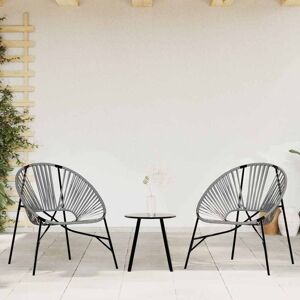 Berkfield Home Garden Chair Set 3 pcs Black & Light Grey Poly Rattan Grey Berkfield Home Garden Chair Set 3 pcs Black & Light Grey Poly Rattan Grey