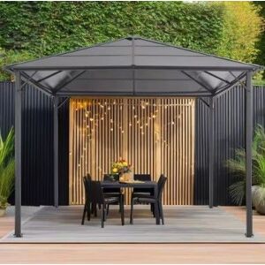 Wyld and Coco 3m x 3m Outdoor Aluminium Gazebo with Roof for Garden in Dark Grey Size: 1 Pack Dark Grey 1 Pack Wyld and Coco 3m x 3m Outdoor Aluminium Gazebo with Roof for Garden in Dark Grey Size: 1 Pack Dark Grey 1 Pack