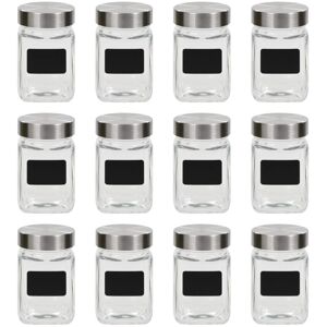 Berkfield Home Storage Jars with Sticker 12 pcs 300 ml in Black Black Berkfield Home Storage Jars with Sticker 12 pcs 300 ml in Black Black
