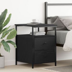 Berkfield Home Bedside Cabinet Black Oak 44x45x60 cm Engineered Wood & Steel Size: 44 x 45 x 60 cm Black 44 x 45 x 60 cm Berkfield Home Bedside Cabinet Black Oak 44x45x60 cm Engineered Wood & Steel Size: 44 x 45 x 60 cm Black 44 x 45 x 60 cm