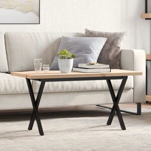 Berkfield Home Coffee Table X-Frame 90x40x45.5 cm Solid Wood Pine & Steel in Brown Brown 90x40x45.5 cm Berkfield Home Coffee Table X-Frame 90x40x45.5 cm Solid Wood Pine & Steel in Brown Brown 90x40x45.5 cm