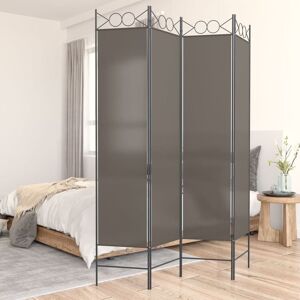 Berkfield Home 4-Panel Room Divider Anthracite 160x200 cm Fabric in Black Black 160x200 cm Berkfield Home 4-Panel Room Divider Anthracite 160x200 cm Fabric in Black Black 160x200 cm