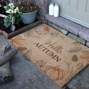 Artsy Mats Hello Autumn Coir Doormat (90 x 60cm) in Brown Size: 60 x 90 cm Brown 60 x 90 cm Artsy Mats Hello Autumn Coir Doormat (90 x 60cm) in Brown Size: 60 x 90 cm Brown 60 x 90 cm