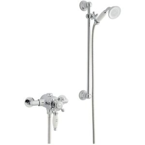 Clifton Chrome Exposed Mixer Shower with Adjustable Wall Hung Slide Rail Kit in Silver Silver Clifton Chrome Exposed Mixer Shower with Adjustable Wall Hung Slide Rail Kit in Silver Silver
