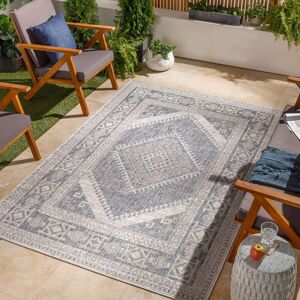 The Rug Shop UK Navy Off-White Gray Traditional Outdoor Bordered Stain Resistant Rug Size: 200 cm x 275 cm Navy 200 cm x 275 cm The Rug Shop UK Navy Off-White Gray Traditional Outdoor Bordered Stain Resistant Rug Size: 200 cm x 275 cm Navy 200 cm x 275 cm