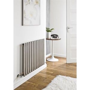 Clifton Stainless Horizontal Single Panel Radiator 600mm (H) x 800mm (W) in Metallics Metallics Clifton Stainless Horizontal Single Panel Radiator 600mm (H) x 800mm (W) in Metallics Metallics