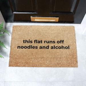 Artsy Mats This Flat Runs Off-Noodles & Alcohol Coir Doormat (60 x 40cm) in Brown Size: 40 cm x 60 cm Brown 40 cm x 60 cm Artsy Mats This Flat Runs Off-Noodles & Alcohol Coir Doormat (60 x 40cm) in Brown Size: 40 cm x 60 cm Brown 40 cm x 60 cm