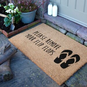 Artsy Mats Please Remove Your Flip Flops Coir Doormat (90 x 60cm) in Brown Size: 60 cm x 90 cm Brown 60 cm x 90 cm Artsy Mats Please Remove Your Flip Flops Coir Doormat (90 x 60cm) in Brown Size: 60 cm x 90 cm Brown 60 cm x 90 cm