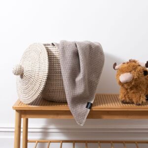 Native Natural Hoop Pattern Baby Beige Wool Blanket Size: Small Beige Small Native Natural Hoop Pattern Baby Beige Wool Blanket Size: Small Beige Small