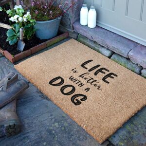 Artsy Mats Life Is Better With A Dog Doormat (90 x 60cm) in Brown Size: 90 cm x 60 cm Brown 90 cm x 60 cm Artsy Mats Life Is Better With A Dog Doormat (90 x 60cm) in Brown Size: 90 cm x 60 cm Brown 90 cm x 60 cm