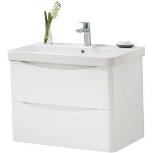 Clifton Gloss White Bathroom Standing 2-Drawer Unit with Basin 80cm Wide White Clifton Gloss White Bathroom Standing 2-Drawer Unit with Basin 80cm Wide White