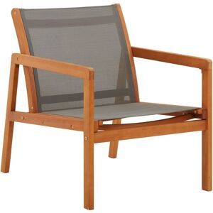 Berkfield Home Garden Lounge Chair Grey Solid Eucalyptus Wood & Textilene Grey Berkfield Home Garden Lounge Chair Grey Solid Eucalyptus Wood & Textilene Grey