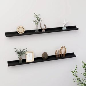Berkfield Home Wall Shelves 2 pcs Black 100x9x3 cm Size: 100 x 9 x 3 cm Black 100 x 9 x 3 cm Berkfield Home Wall Shelves 2 pcs Black 100x9x3 cm Size: 100 x 9 x 3 cm Black 100 x 9 x 3 cm