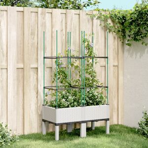 Berkfield Home Garden Planter with Trellis White 80x40x142.5 cm PP White 80x40x142.5 cm Berkfield Home Garden Planter with Trellis White 80x40x142.5 cm PP White 80x40x142.5 cm