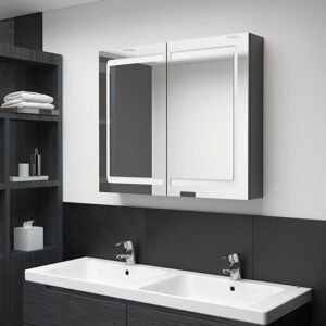 Berkfield Home LED Bathroom Mirror Cabinet Shining Grey 80x12x68 cm Size: 80 x 12 x 68 cm Grey 80 x 12 x 68 cm Berkfield Home LED Bathroom Mirror Cabinet Shining Grey 80x12x68 cm Size: 80 x 12 x 68 cm Grey 80 x 12 x 68 cm