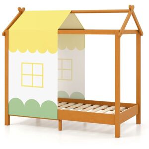 Costway Kids House Bed with Roof Children's Montessori Bed Frame w/ Removable Bed Canopy Multicolor Costway Kids House Bed with Roof Children's Montessori Bed Frame w/ Removable Bed Canopy Multicolor