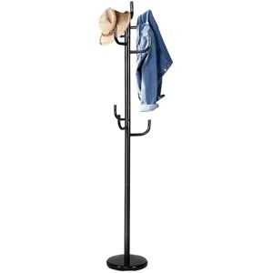 Costway Coat Hat Hanger 8 Hooks Freestanding Clothes Holder Organiser Stand Rack Home in Black Black Costway Coat Hat Hanger 8 Hooks Freestanding Clothes Holder Organiser Stand Rack Home in Black Black