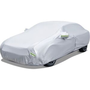 Costway 173" Weatherproof Car Cover Outdoor Universal Car Full Cover in Silver Silver Costway 173" Weatherproof Car Cover Outdoor Universal Car Full Cover in Silver Silver