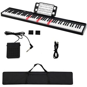 Costway 88-Key Digital Piano Electronic Keyboard Portable Piano Bag Ideal for Beginner in Black Black Costway 88-Key Digital Piano Electronic Keyboard Portable Piano Bag Ideal for Beginner in Black Black