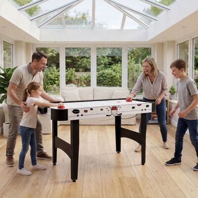 Charles Bentley 4ft Air Hockey Indoor Sports Gaming Table in White White Charles Bentley 4ft Air Hockey Indoor Sports Gaming Table in White White