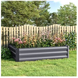 Living and Home Galvanized Steel Rectangular Elevated Garden Bed Planter Box - 2x3.3 FT/3.3x3.3 FT/3.3x4 FT Outdoor Easy Setup Raised Bed Grey M Living and Home Galvanized Steel Rectangular Elevated Garden Bed Planter Box - 2x3.3 FT/3.3x3.3 FT/3.3x4 FT Outdoor Easy Setup Raised Bed Grey M