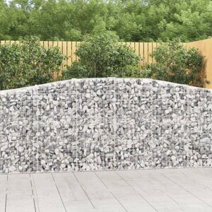 Berkfield Home Arched Gabion Baskets 4 pcs 400x50x100/120 cm Galvanised Iron in Silver Silver 400x50x100/120 cm Berkfield Home Arched Gabion Baskets 4 pcs 400x50x100/120 cm Galvanised Iron in Silver Silver 400x50x100/120 cm