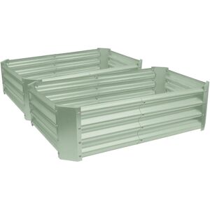 Harbour Housewares Rectangle Galvanised Steel Raised Garden Bed - 120cm x 60cm - 2pc in Green Size: 120 cm x 60 cm Green 120 cm x 60 cm Harbour Housewares Rectangle Galvanised Steel Raised Garden Bed - 120cm x 60cm - 2pc in Green Size: 120 cm x 60 cm Green 120 cm x 60 cm