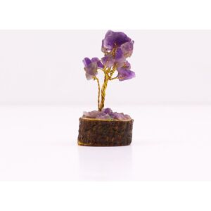 KDMD Mini Gemstone Tree On Wood Base - Amethyst (15 stones) in Purple Purple KDMD Mini Gemstone Tree On Wood Base - Amethyst (15 stones) in Purple Purple