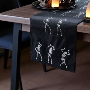 Garden Greatness Dancing Skeleton Halloween Table Runner in Black Size: 1 Pack Black 1 Pack Garden Greatness Dancing Skeleton Halloween Table Runner in Black Size: 1 Pack Black 1 Pack