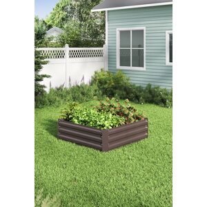 H&O Direct Square Raised Galvanized Steel Garden Bed Planter Box in Brown Size: Small Brown Small H&O Direct Square Raised Galvanized Steel Garden Bed Planter Box in Brown Size: Small Brown Small