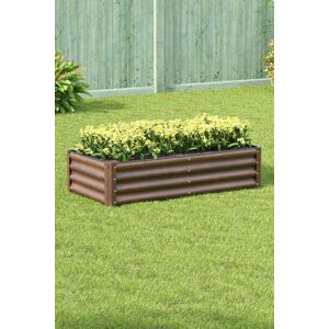 Living and Home Large Metal Raised Garden Bed Rectangular Galvanized Steel Multiple sizes Brown Wooden Effect Planter Box for Outdoor, Patio Brown L Living and Home Large Metal Raised Garden Bed Rectangular Galvanized Steel Multiple sizes Brown Wooden Effect Planter Box for Outdoor, Patio Brown L