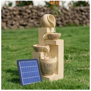 Living and Home Outdoor LED Water Fountain Rockery Decor with Pump Solar Power in Beige Beige Living and Home Outdoor LED Water Fountain Rockery Decor with Pump Solar Power in Beige Beige