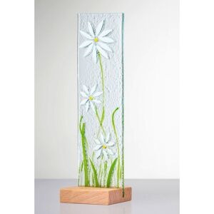 Sienna Glass Standing Decorative Flower Plaque White White Sienna Glass Standing Decorative Flower Plaque White White