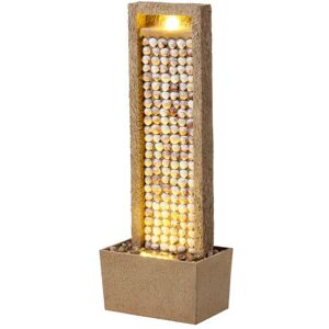 Teamson Home Garden Outdoor Water Feature, Tall Waterfall Water Fountain, With Warm LED Lights, Layered Rock Design, Seashells in Brown Brown Teamson Home Garden Outdoor Water Feature, Tall Waterfall Water Fountain, With Warm LED Lights, Layered Rock Design, Seashells in Brown Brown