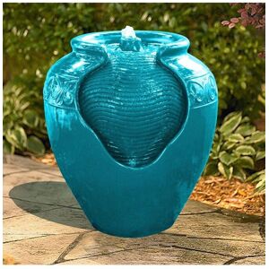 Teamson Home Garden Water Feature With Lights, Outdoor Tiered Small, Green Pot Water Fountain, Indoor Cascading Waterfall & Pump Ornament, Patio Decor Green Teamson Home Garden Water Feature With Lights, Outdoor Tiered Small, Green Pot Water Fountain, Indoor Cascading Waterfall & Pump Ornament, Patio Decor Green