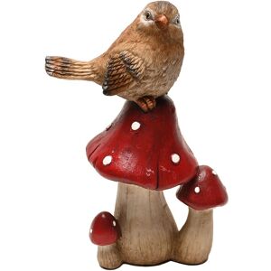 Country Living Bird Standing on Mushrooms Ornament Multicolor Country Living Bird Standing on Mushrooms Ornament Multicolor