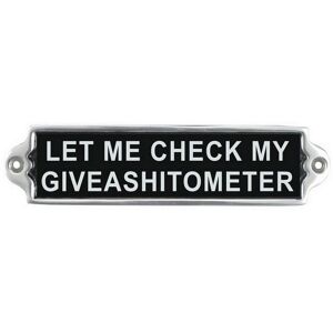 Minster "Let Me Check" Wall Plaque - Aluminium - L1 x W20 x H6 cm in Black Black Minster "Let Me Check" Wall Plaque - Aluminium - L1 x W20 x H6 cm in Black Black