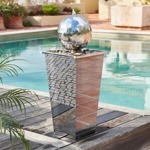 Primrose Stainless Steel Sphere Column Water Feature Silver Polished 83cm Silver Primrose Stainless Steel Sphere Column Water Feature Silver Polished 83cm Silver