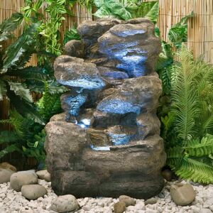 Primrose Rock Cascade Water Feature 4 Tier Fountain Waterfall Stone Effect 54cm Stone Primrose Rock Cascade Water Feature 4 Tier Fountain Waterfall Stone Effect 54cm Stone