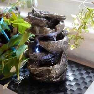 Primrose 3 Tier Rock Cascade Water Feature Fountain Tabletop Stone Effect 28cm Stone Primrose 3 Tier Rock Cascade Water Feature Fountain Tabletop Stone Effect 28cm Stone