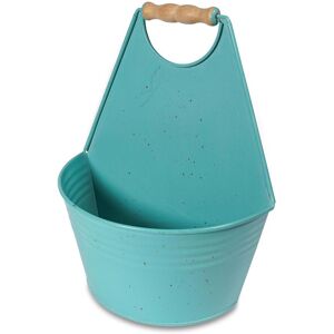 mysmartbuy Vintage Metal Wall Planter with Handle - Weatherproof Colourful Home or Garden Flower Plant Pot - H26 x W21 x D11cm in Olive Olive mysmartbuy Vintage Metal Wall Planter with Handle - Weatherproof Colourful Home or Garden Flower Plant Pot - H26 x W21 x D11cm in Olive Olive