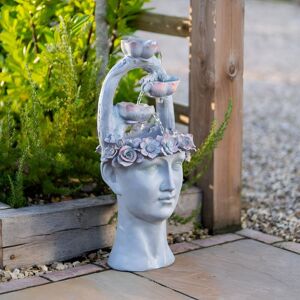Primrose Cascade Water Feature 'Goddess Freyja 'Tiered Waterfall LED 80cm in Light Grey Light Grey Primrose Cascade Water Feature 'Goddess Freyja 'Tiered Waterfall LED 80cm in Light Grey Light Grey