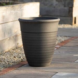 Primrose Tall Flower Pot Stone Effect Round Outdoor Patio Planter in Grey 48cm Grey Primrose Tall Flower Pot Stone Effect Round Outdoor Patio Planter in Grey 48cm Grey