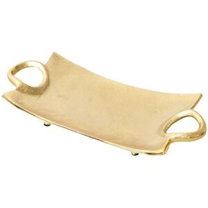 Melody Maison Gold Metal Curved Trinket Tray With Handles - 32cm Gold Melody Maison Gold Metal Curved Trinket Tray With Handles - 32cm Gold