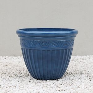 Primrose Round Patio Plant Container Planter Marine Blue 44cm Blue Primrose Round Patio Plant Container Planter Marine Blue 44cm Blue