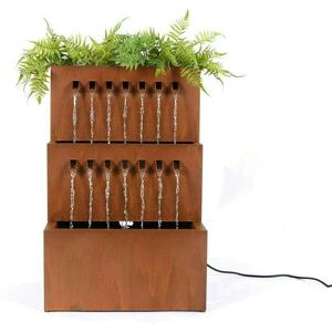 Primrose Garnock Galvanised Zinc Cascading Garden Water Feature & Planter 76cm in Brown Brown Primrose Garnock Galvanised Zinc Cascading Garden Water Feature & Planter 76cm in Brown Brown