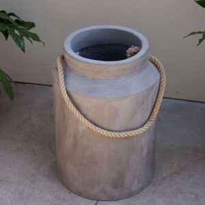 Primrose Tall Round Concrete Milk Can Garden Patio Planter in Grey 30cm Grey Primrose Tall Round Concrete Milk Can Garden Patio Planter in Grey 30cm Grey