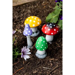 Marco Paul Pack of 4 Multi Coloured Toadstools Secret Fairy Garden Ornaments Plant Mushrooms Multicolor Marco Paul Pack of 4 Multi Coloured Toadstools Secret Fairy Garden Ornaments Plant Mushrooms Multicolor