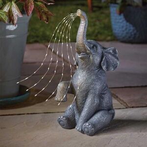 Marco Paul Grey Resin Solar Powered Elephant Garden Ornament 36cm Grey Marco Paul Grey Resin Solar Powered Elephant Garden Ornament 36cm Grey